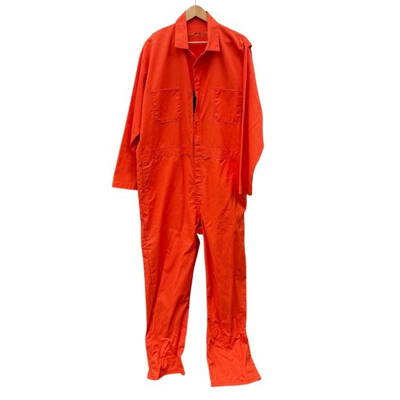 RED KAP Official Jail Prison Inmate Orange Jumpsuit Uniform Size 50R - Picture 1 of 8